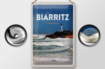 Plaque tôle voyage 20x30cm Biarritz France vacances mer 2