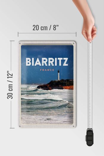 Plaque tôle voyage 20x30cm Biarritz France vacances mer 4