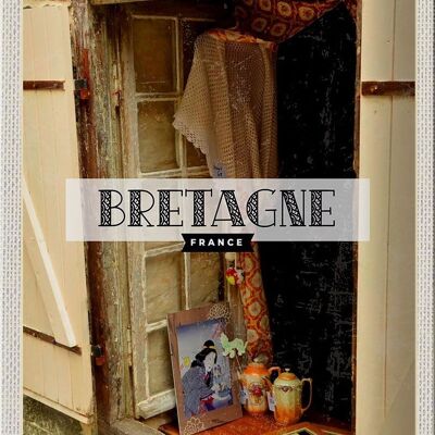Cartel de chapa de viaje, 20x30cm, Bretaña, Francia, arte Retro, destino de viaje