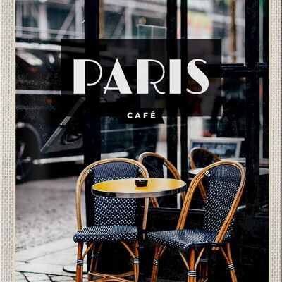 Targa in metallo da viaggio 20x30 cm Poster di destinazione di viaggio retrò del bar di Parigi