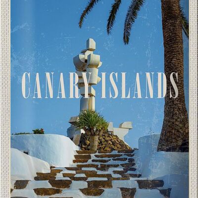Cartel de chapa de viaje, 20x30cm, Islas Canarias, España, vacaciones, palmeras