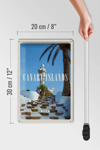 Panneau de voyage en étain, 20x30cm, îles canaries, espagne, vacances, palmiers 4