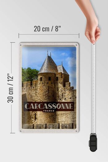 Plaque en tôle voyage 20x30cm Carcassonne Franca Site du patrimoine mondial 4