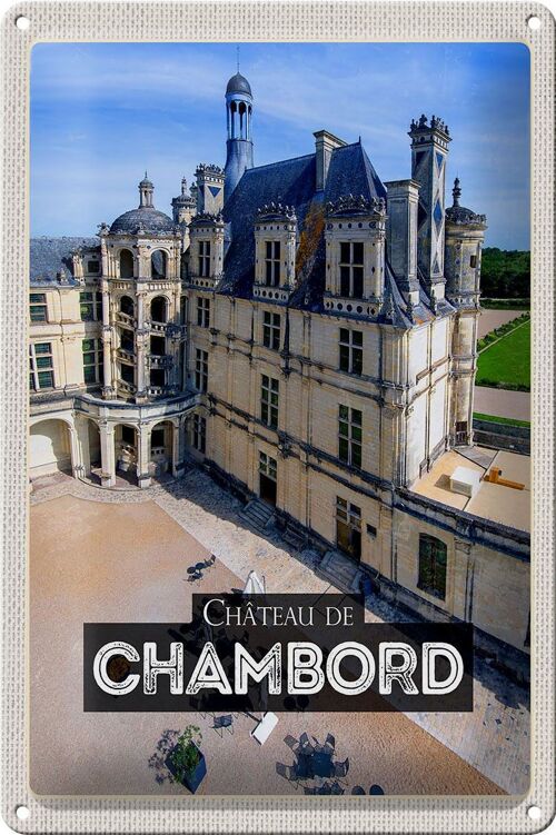 Blechschild Reise 20x30cm Château de Chambord Schloss