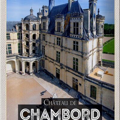 Tin sign travel 20x30cm Château de Chambord Castle