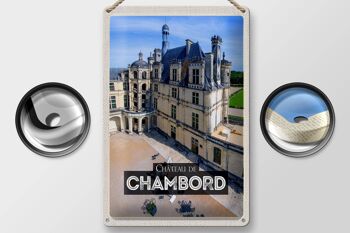 Plaque tôle voyage 20x30cm Château de Chambord 2
