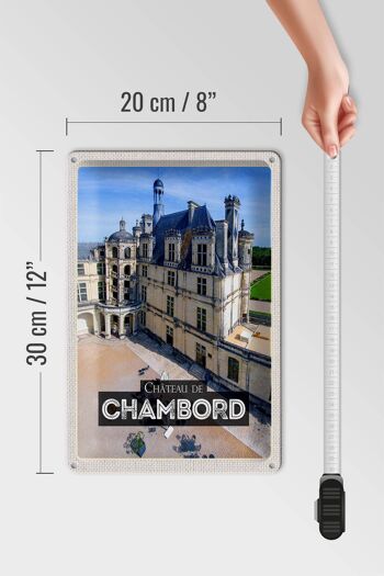 Plaque tôle voyage 20x30cm Château de Chambord 4