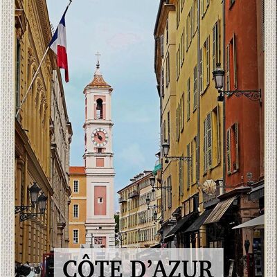 Plaque en tôle voyage 20x30cm Destination de voyage Côte d'Azur France