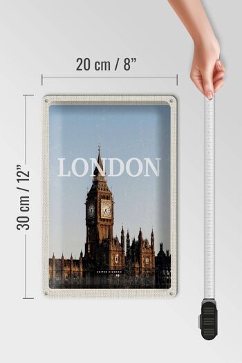 Panneau en étain voyage 20x30cm, Londres, Royaume-Uni, cloche Big Ben 4