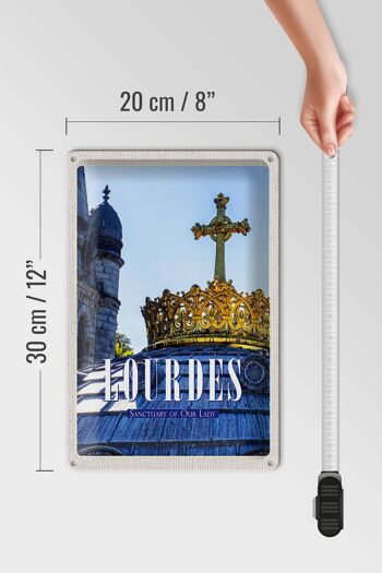 Plaque en tôle voyage 20x30cm Lourdes Sanctuaire Notre-Dame Cadeau 4