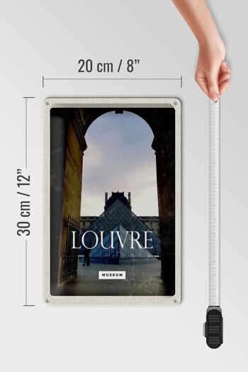 Plaque en tôle voyage 20x30cm Musée du Louvre destination de voyage architecture 4