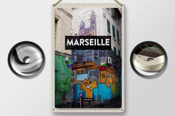 Plaque en tôle voyage 20x30cm Marseille France destination de voyage 2