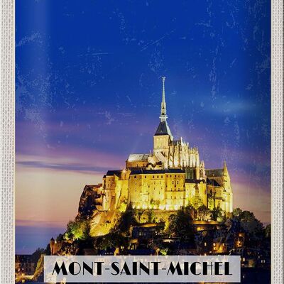 Blechschild Reise 20x30cm Moint-Saint-Michel France Reiseziel