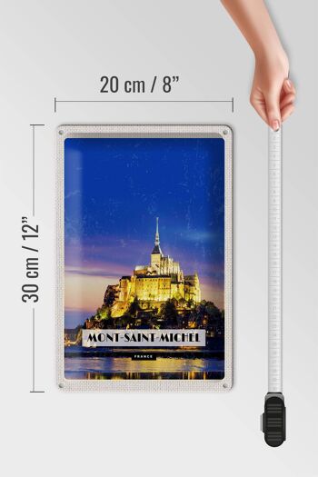 Plaque en tôle voyage 20x30cm Moint-Saint-Michel France destination de voyage 4