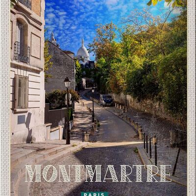 Blechschild Reise 20x30cm Montmartre Paris Straße Schild