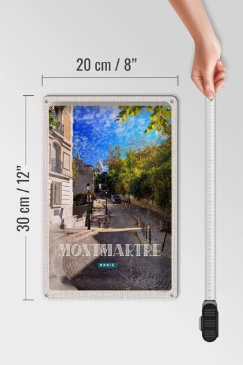 Panneau en étain voyage 20x30cm, panneau de rue Montmartre Paris 4