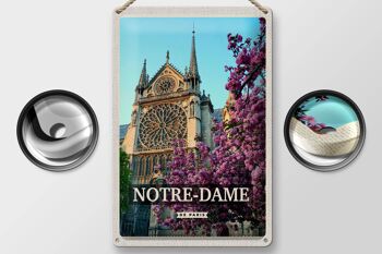 Plaque en tôle voyage 20x30cm Notre-Dame de paris destination de voyage vacances 2