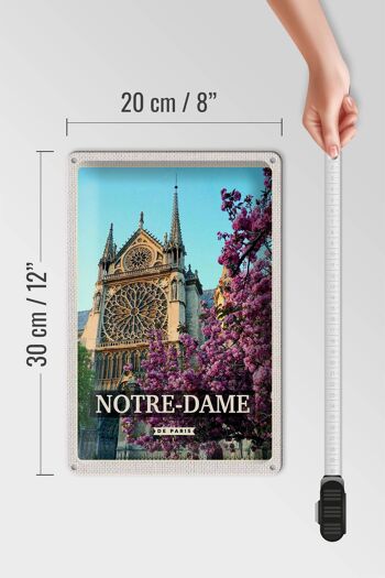 Plaque en tôle voyage 20x30cm Notre-Dame de paris destination de voyage vacances 4