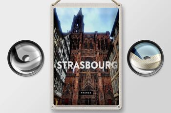 Panneau en étain voyage 20x30cm, Strasbourg France Architecture tourisme 2