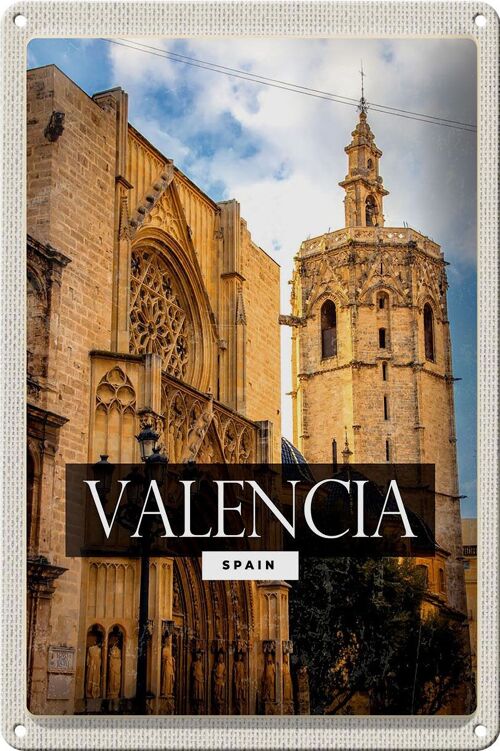 Blechschild Reise 20x30cm Valencia Spain Architektur Tourismus