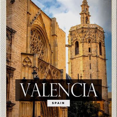 Targa in metallo da viaggio 20x30 cm Valencia Spagna Architettura Turismo