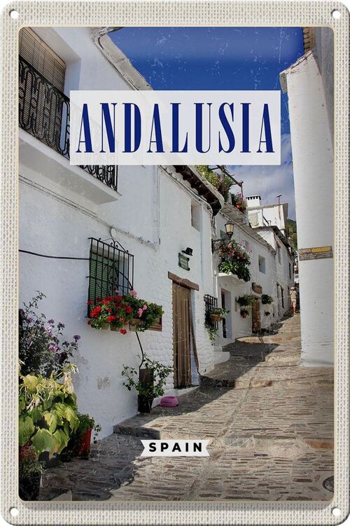 Blechschild Reise 20x30cm Andalusia Spain Altstadt Reiseziel