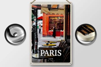 Panneau en étain voyage 20x30cm, Paris café Restaurant Destination de voyage 2