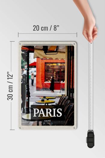 Panneau en étain voyage 20x30cm, Paris café Restaurant Destination de voyage 4