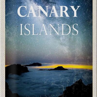 Cartel de chapa viaje 20x30cm Islas Canarias España estrellas nocturnas