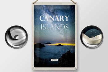 Plaque en tôle voyage 20x30cm Îles Canaries Espagne étoiles de nuit 2
