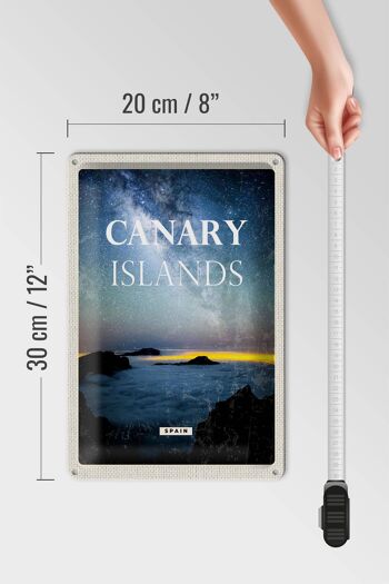 Plaque en tôle voyage 20x30cm Îles Canaries Espagne étoiles de nuit 4