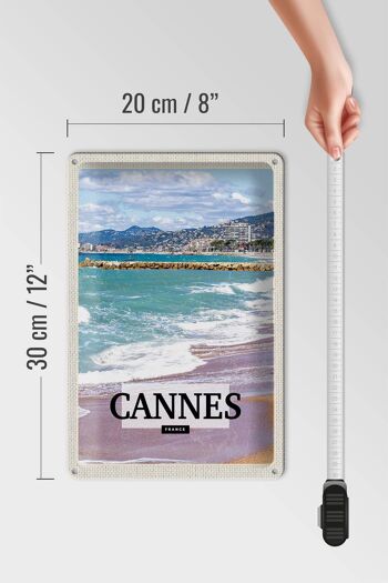 Plaque tôle voyage 20x30cm Cannes France mer plage 4