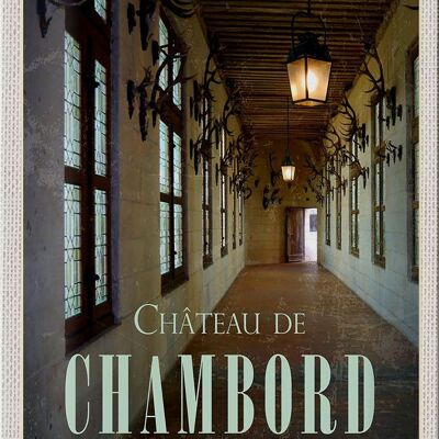 Cartel de chapa viaje 20x30cm Castillo de Chambord