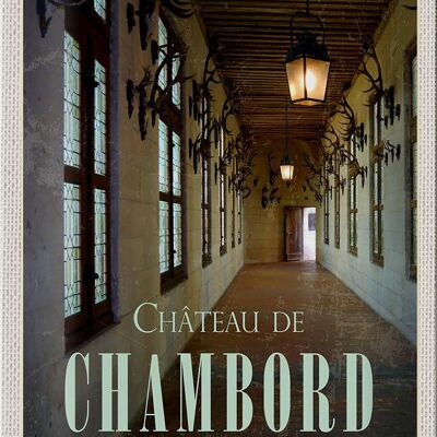 Blechschild Reise 20x30cm Chateau de chambord Schloss