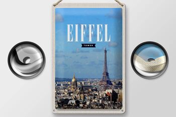 Panneau en étain voyage 20x30cm, tour Eiffel, image panoramique, Destination de voyage 2