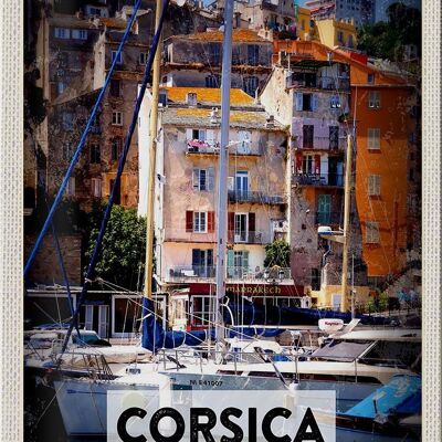 Targa in metallo da viaggio 20x30 cm Corsica Francia luogo di vacanza