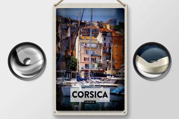 Plaque en tôle voyage 20x30cm Corse France lieu de vacances 2