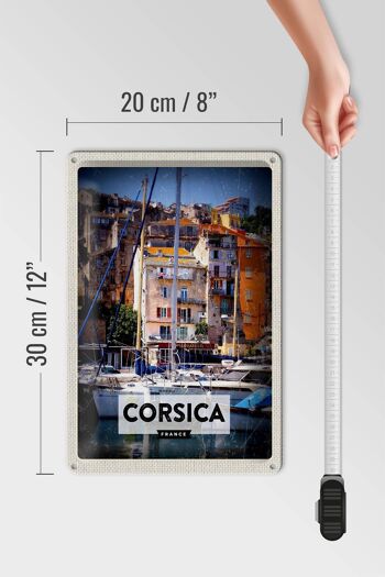 Plaque en tôle voyage 20x30cm Corse France lieu de vacances 4