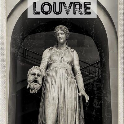 Blechschild Reise 20x30cm Louvre Museum Reiseziel Tourism Retro