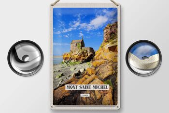 Plaque en tôle voyage 20x30cm Moint-Saint-Michel voyage destination tourisme 2