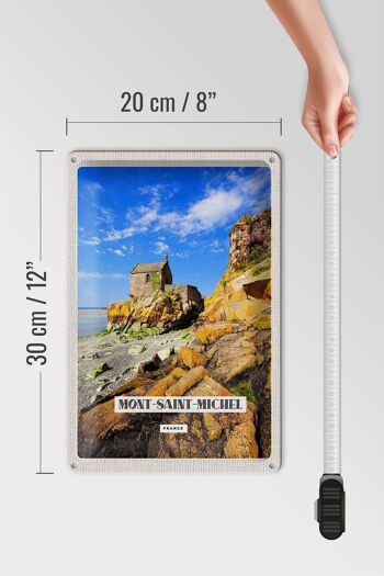 Plaque en tôle voyage 20x30cm Moint-Saint-Michel voyage destination tourisme 4