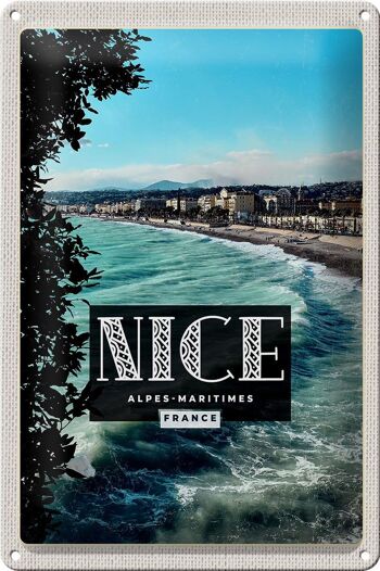 Plaque en tôle voyage 20x30cm Nice Alpes-Maritimes France lieu de vacances 1