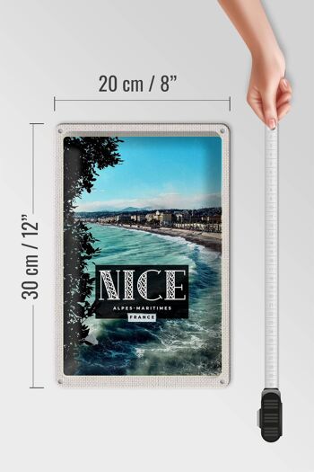 Plaque en tôle voyage 20x30cm Nice Alpes-Maritimes France lieu de vacances 4