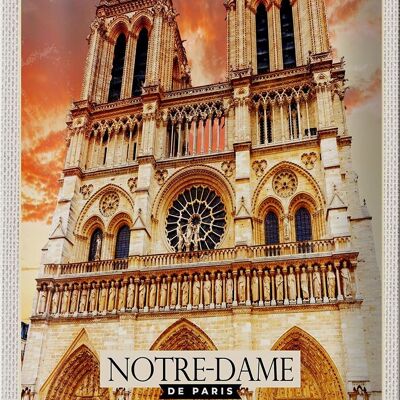 Cartel de chapa Viaje 20x30cm Notre-Dame de Paris Arquitectura Arte