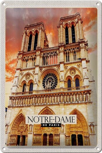 Signe en étain voyage 20x30cm, Art Architecture Notre-Dame de Paris 1