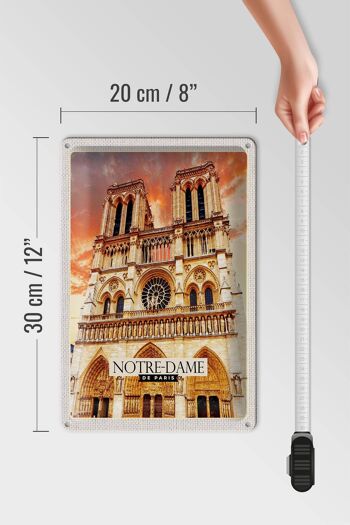 Signe en étain voyage 20x30cm, Art Architecture Notre-Dame de Paris 4