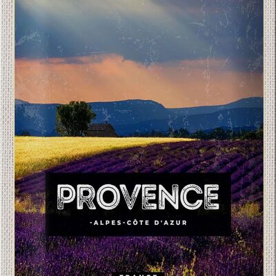 Plaque tôle voyage 20x30cm Provence alpes cote d'azur