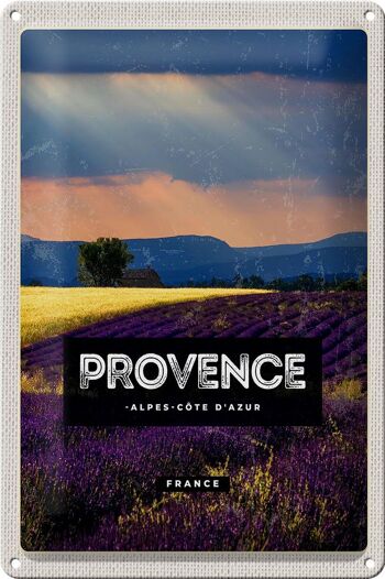 Plaque tôle voyage 20x30cm Provence alpes cote d'azur 1