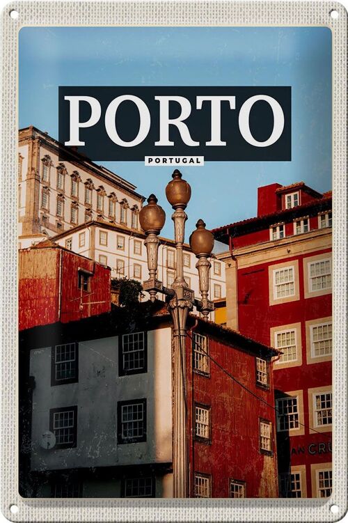 Blechschild Reise 20x30cm Porto Portugal Altstadt Tourismus