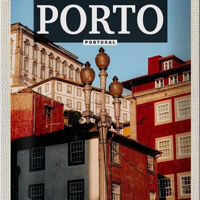 Targa in metallo da viaggio 20x30 cm Porto Portogallo Centro storico Turismo